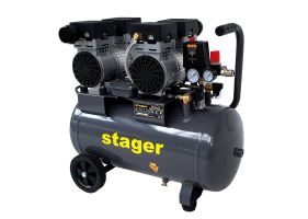 Stager HM0.75x2JW/50 compresor aer, 50L, 8bar, 270L/min, monofazat, angrenare directa, silentios