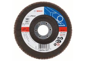 Bosch Disc de slefuire evantai X551, Expert for Metal D=125mm G=80, cu degajare