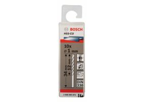 Bosch Set 10 burghie pentru metal HSS-Co, DIN338, 1x12x34mm