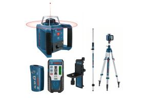 Bosch GRL 300 HV + BT300 + GR240 Set nivela laser rotativa, 60m, receptor 300m, precizie 0.1 mm/m