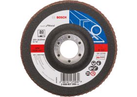 Bosch Disc de slefuire evantai Expert for Metal 125x22.23mm, G80, cu degajare